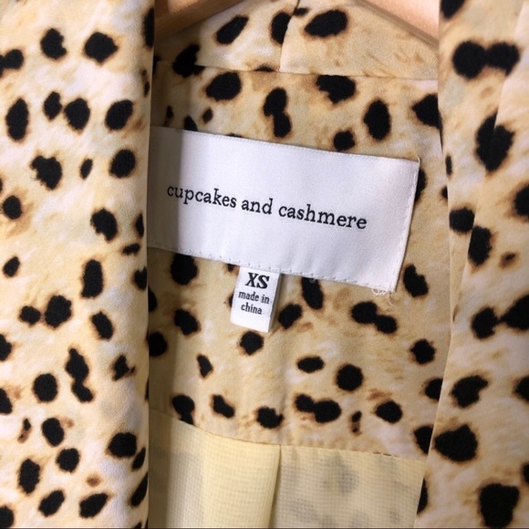 Cupcakes & Cashmere Arianne Leo Dot Duster Coat Kimono Latte Size XS Leopard - Picture 7 of 11